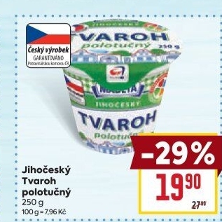 Tvaroh polotučný Jihočeský Madeta