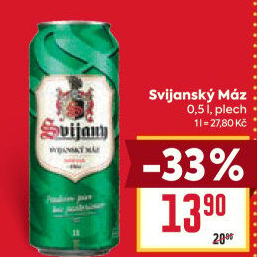 Pivo světlý ležák 11° Svijanský Máz Svijany