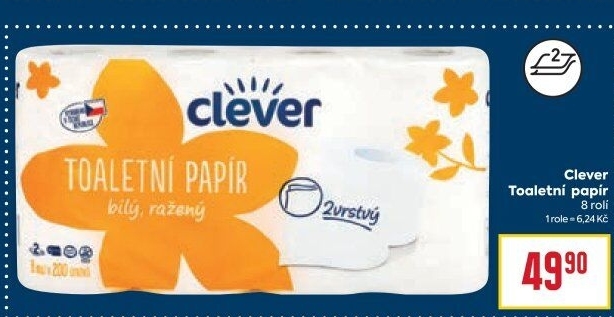 Toaletní papír 2vrstvý Clever