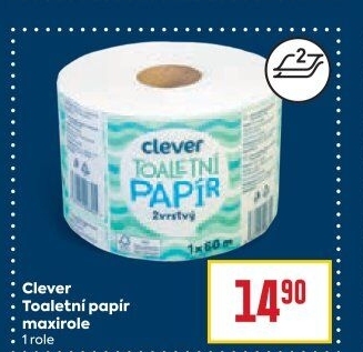 Toaletní papír 2vrstvý maxirole Clever