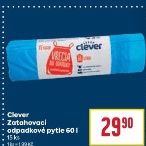 Zatahovací pytle na odpadky 60 l Clever
