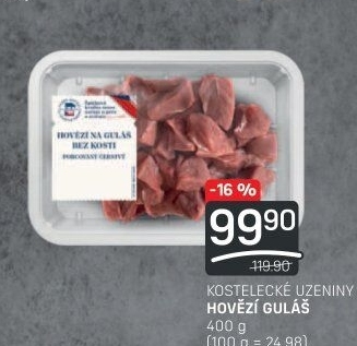 Hovězí maso na guláš Kostelecké uzeniny