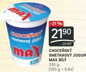 Jogurt smetanový max bílý Choceňský