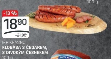 Klobása s čedarem Krásno