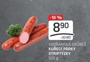 Párky kuřecí striptýzky Vodňanské kuře