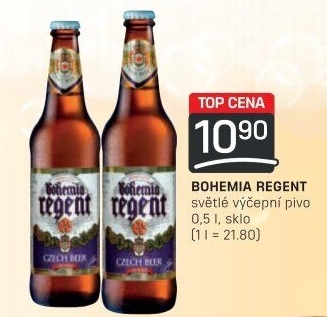 Pivo světlé výčepní 10° Bohemia Regent