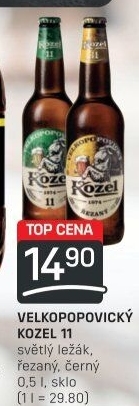 Pivo světlý ležák 11° Medium Velkopopovický Kozel