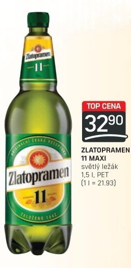 Pivo světlý ležák 11° Zlatopramen