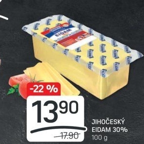 Sýr Eidam Jihočeský 30% Madeta