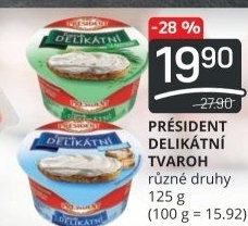 Tvarohové pomazánky Delikátní Président