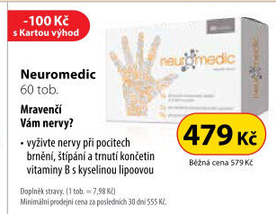 Doplněk stravy s kyselinou alfa-lipoovou a vitaminy B Neuromedic