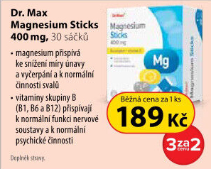 Dr. Max Magnesium Sticks 400 mg 30 sáčků