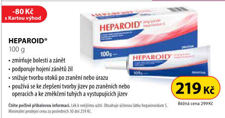 Mast k léčbě zánětu povrchových žil a poúrazových stavů Heparoid