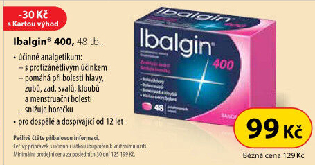 Tablety proti bolesti 400 Ibalgin