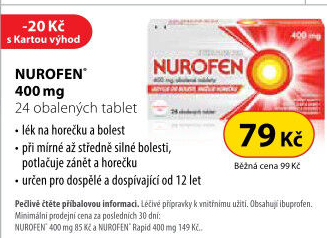 Tablety proti bolesti 400 Nurofen