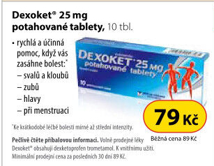 Tablety proti bolesti Dexoket