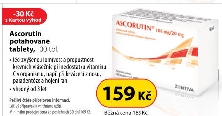 Tablety proti krvácivosti Ascorutin