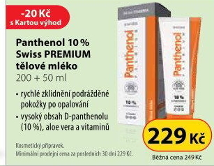 Tělové mléko Panthenol 10% Premium Swiss