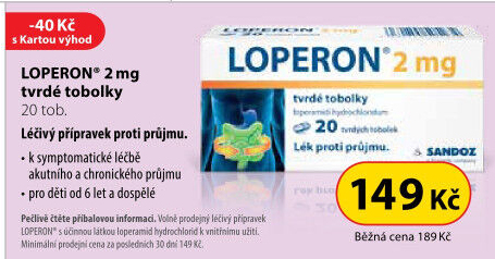 Tobolky proti průjmu Loperon Sandoz