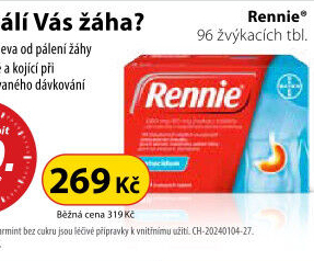 Žvýkací tablety proti pálení žáhy Rennie