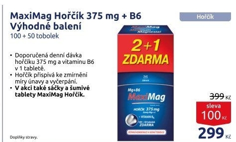 Doplněk stravy Hořčík + B6 MaxiMag Zdrovit
