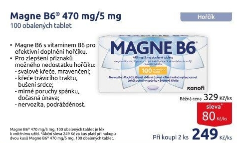 Doplněk stravy Magne B6 Sanofi