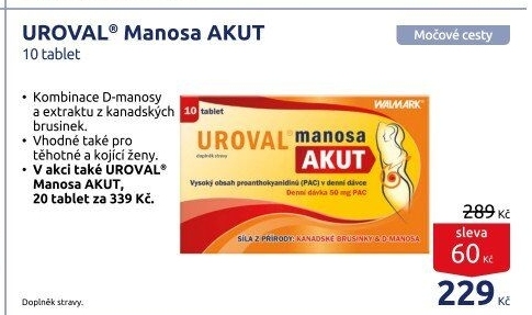 Doplněk stravy Uroval Manosa AkutWalmark