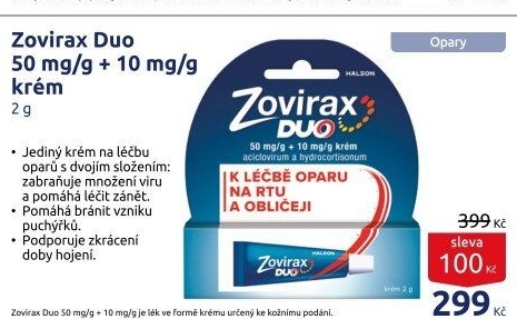 Krém na opary Duo Zovirax