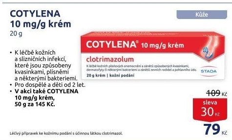 Krém proti plísním a mykózám Cotylena