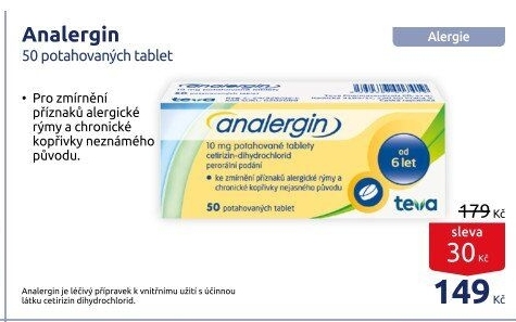 Tablety proti alergii Analergin
