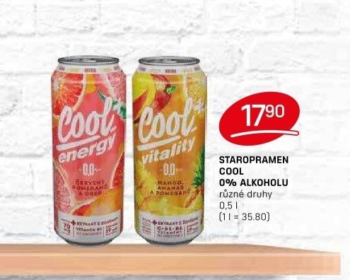 Nealkoholické pivo ochucené Staropramen Cool+
