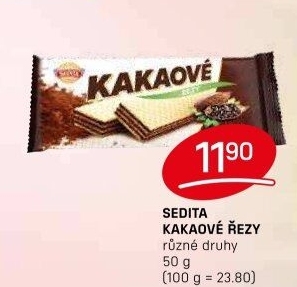Oplatky kakaové řezy Sedita
