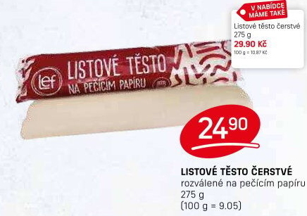 Těsto listové rozválené Lef