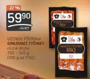 Grilovací tyčinky Příbramská uzenina