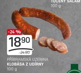 Klobása z udírny Příbramská uzenina