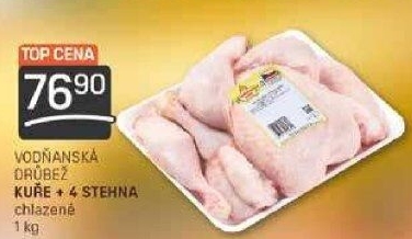 Kuře + 4 kuřecí stehna Vodňanské kuře