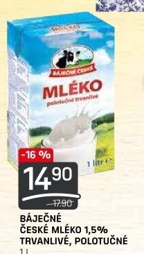 Mléko trvanlivé Báječné české Madeta - 1,5% polotučné