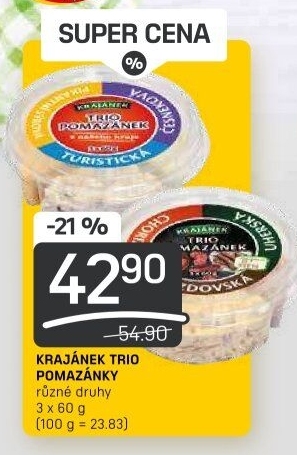 Pomazánky Trio Krajánek