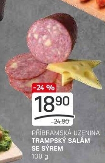 Salám trampský se sýrem Příbramská uzenina