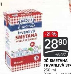 Smetana ke šlehání trvanlivá Jihočeská Madeta 31%