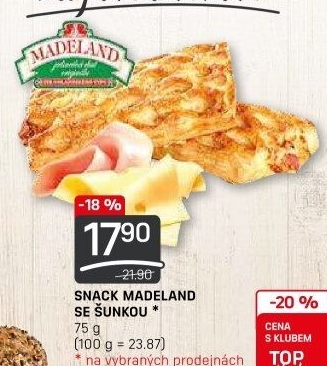 Snack Madeland se šunkou La Lorraine