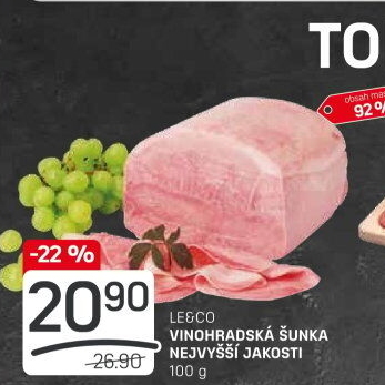 Šunka vinohradská nejvyšší jakosti LE&amp