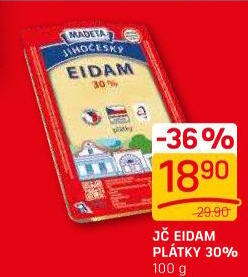 Sýr Eidam Jihočeský 30% Madeta