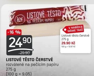 Těsto listové rozválené Lef