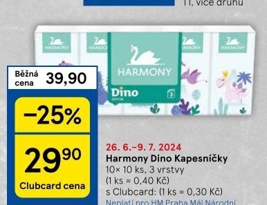Kapesníčky papírové dětské 3vrstvé Harmony