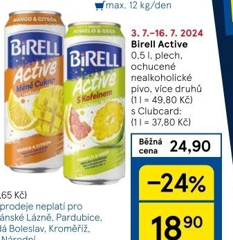 Nealkoholické pivo ochucené Active Birell