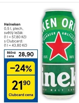 Pivo světlý ležák Heineken