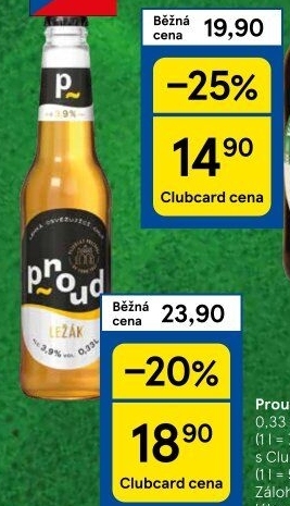Pivo světlý ležák Proud