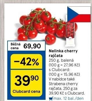 Rajčata cherry keříková Čerstvě utrženo