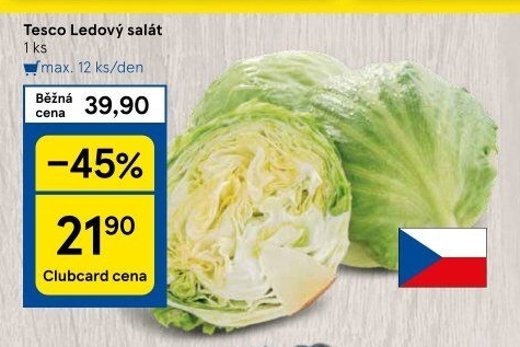 Salát ledový Tesco